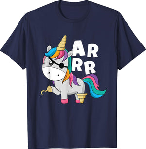 Caribbean Sea Thief Freebooter Toddler Girl Unicorn Pirate T-Shirt - T-Shirt | Navy