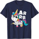 Caribbean Sea Thief Freebooter Toddler Girl Unicorn Pirate T-Shirt - T-Shirt | Navy