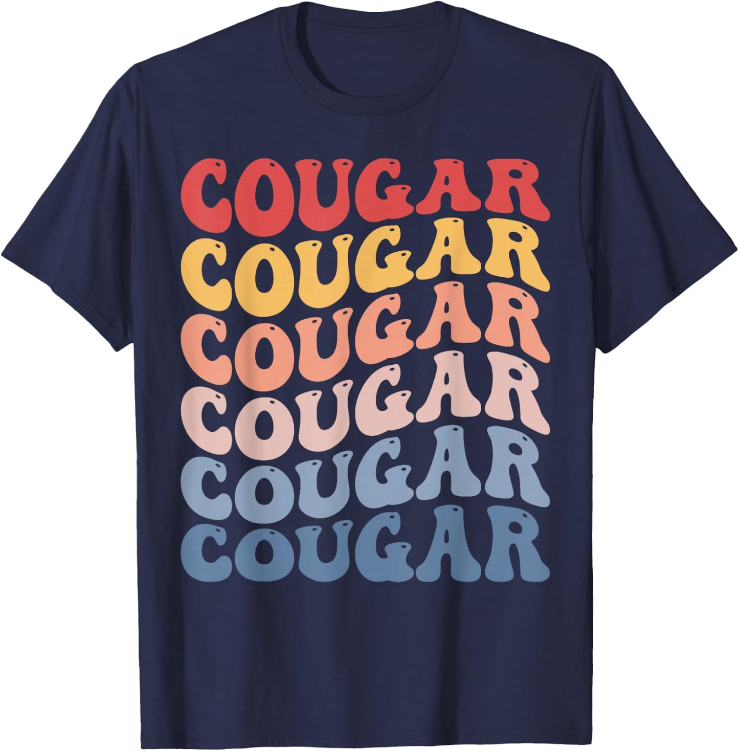 Cougar Groovy Retro T-Shirt - T-Shirt | Navy