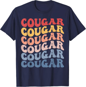 Cougar Groovy Retro T-Shirt - T-Shirt | Navy