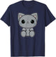 Cute Black Cat Anime Feline Neko T-Shirt - T-Shirt | Navy