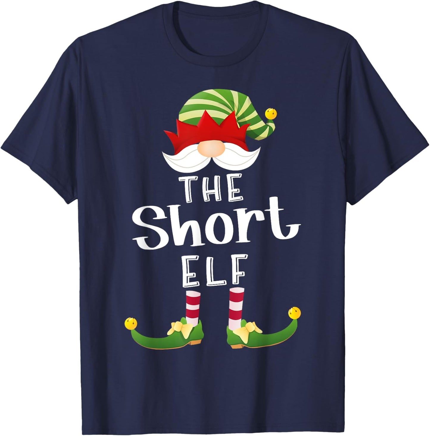 Short Elf Group Christmas Funny Pajama Party T-Shirt - T-Shirt | Navy