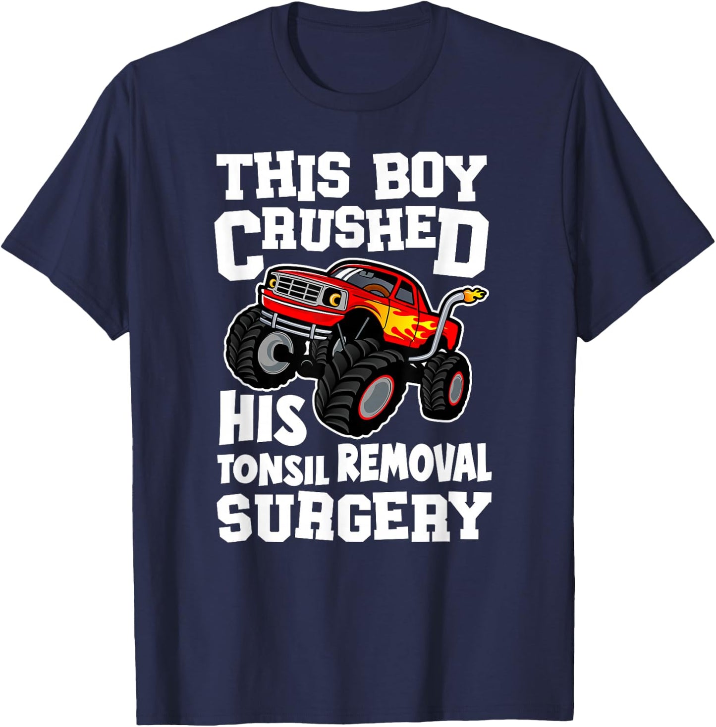 Tonsils Removal Surgery Boy Tonsillectomy Recovery T-Shirt - T-Shirt | Navy