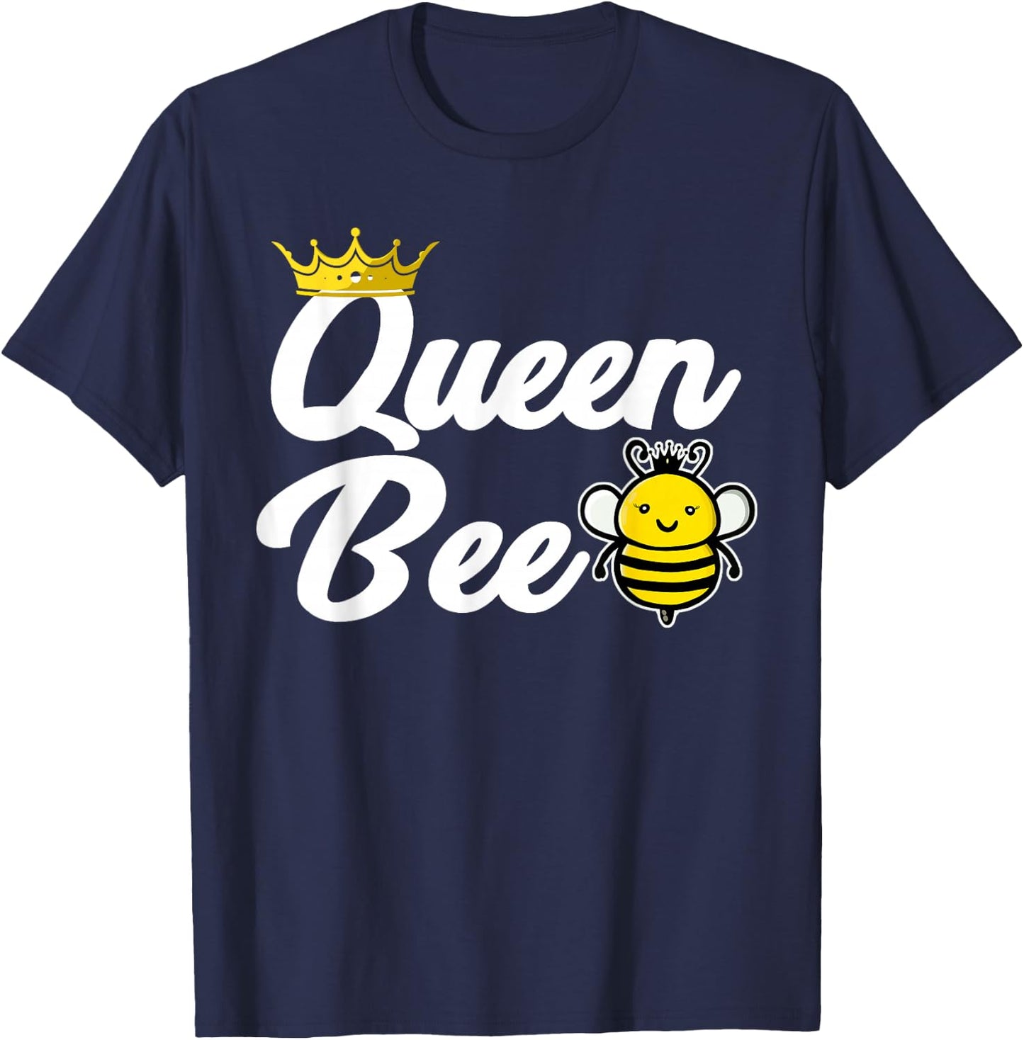 Queen Bee with a Crown funny Queen Bee T-Shirt - T-Shirt | Navy