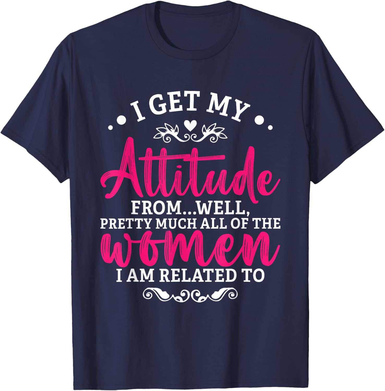 I Get My Attitude From Women In My Life Toddler Girl Sassy T-Shirt - T-Shirt | Navy