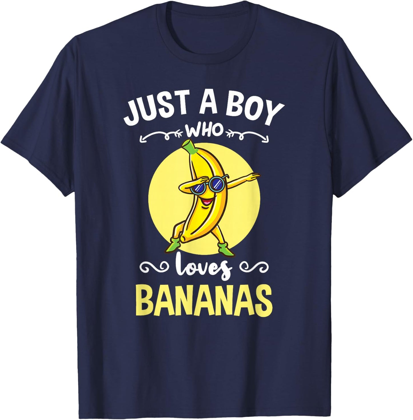 Just A Boy Who Loves Bananas T-Shirt - T-Shirt | Navy