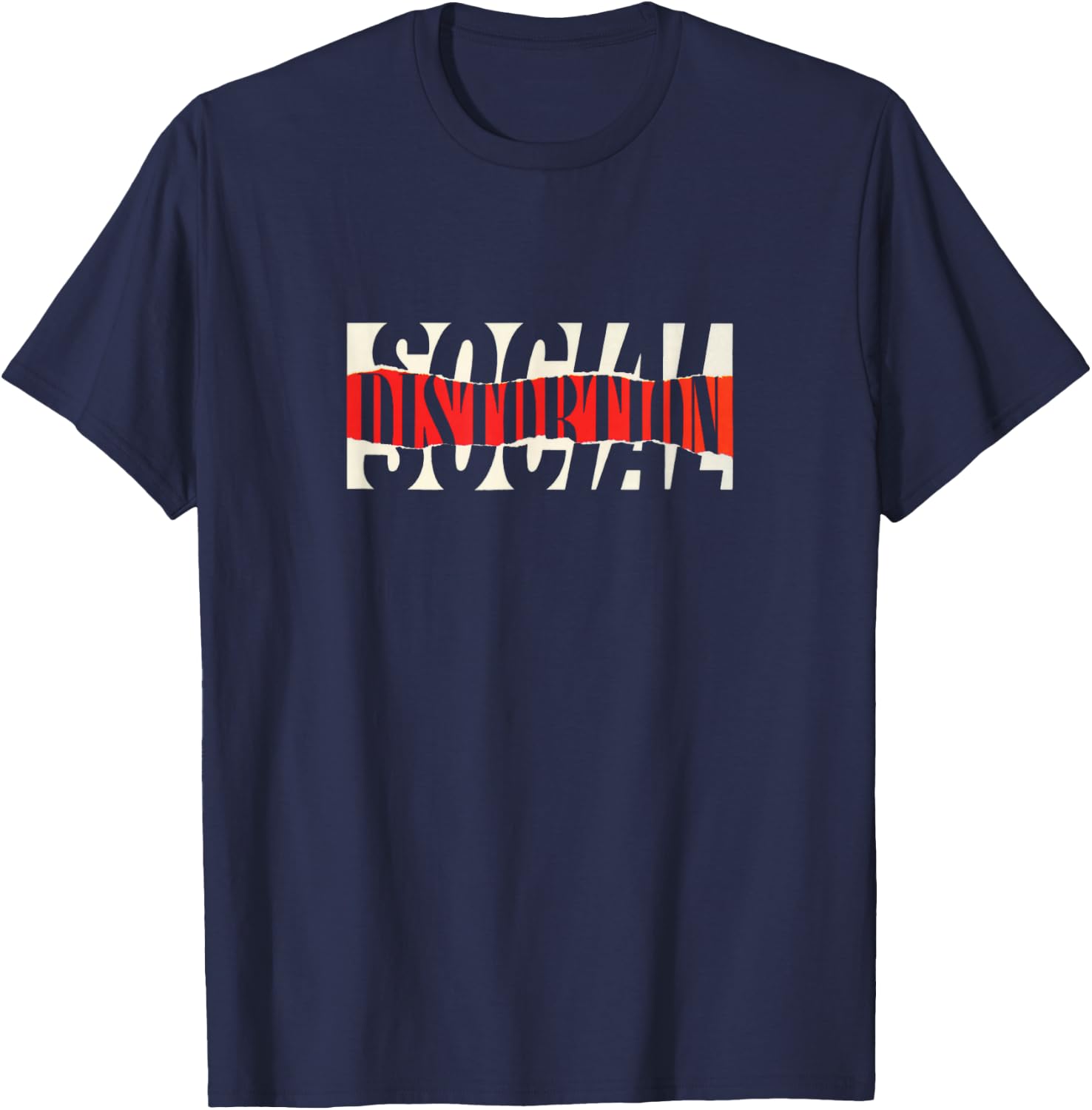 Official Social Distortion Torn Logo T-Shirt - T-Shirt | Navy