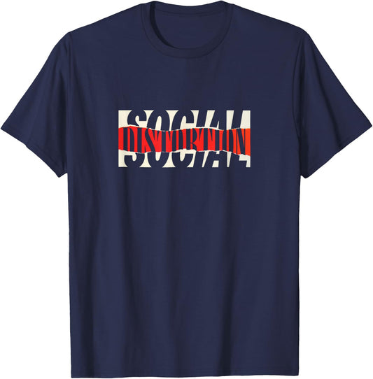Official Social Distortion Torn Logo T-Shirt - T-Shirt | Navy