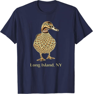 Long Island NY Native American Mallard Duck Birdwatching T-Shirt - T-Shirt | Navy