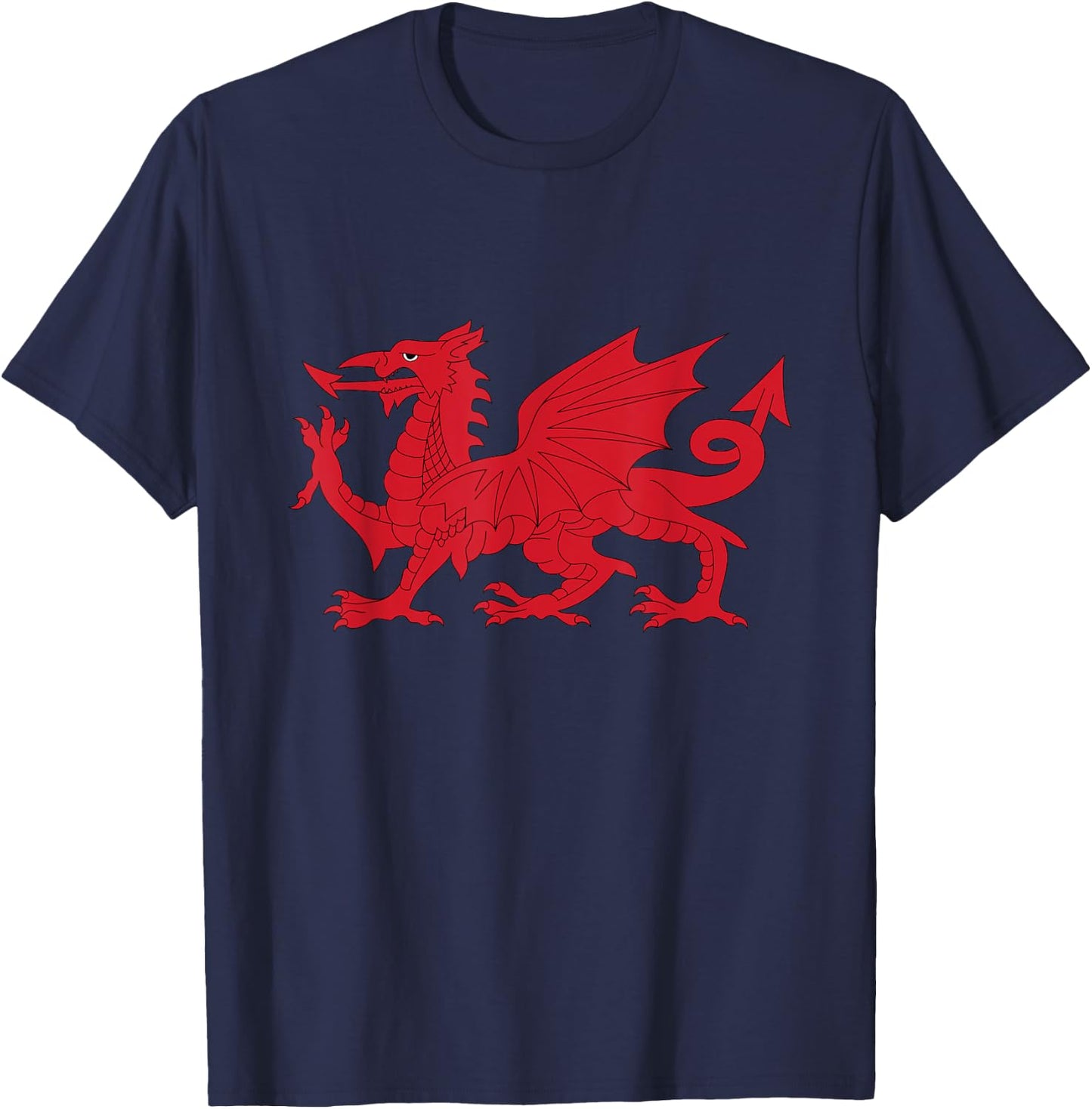 Welsh Flag Dragon St David's Day Wales T-Shirt - T-Shirt | Navy