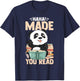 Haha Made You Read Funny Panda Reading Book Lover Bookworm T-Shirt - T-Shirt | Navy