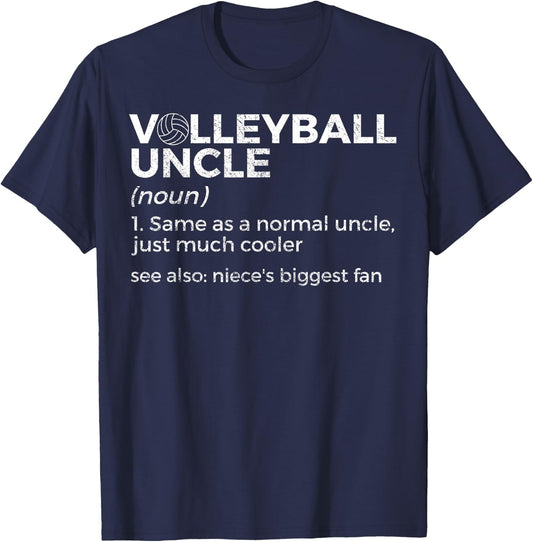 Volleyball Uncle Definition Niece's Biggest Fan T-Shirt - T-Shirt | Navy