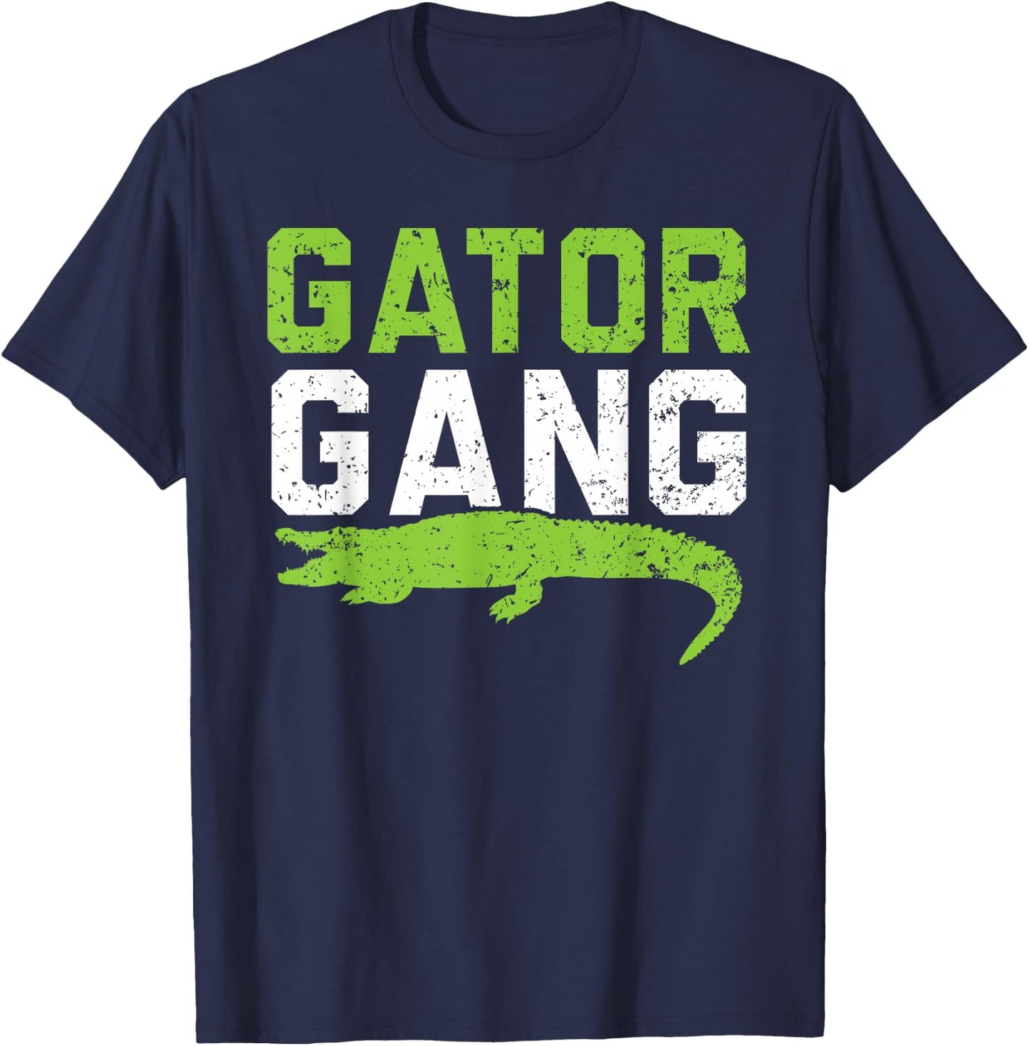 Gator Gang Alligator Heartbeat Zookeeper Crocodile Lover T-Shirt - T-Shirt | Navy