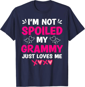 I'm Not Spoiled My Grammy Just Loves Me Granddaughter Girls T-Shirt - T-Shirt | Navy