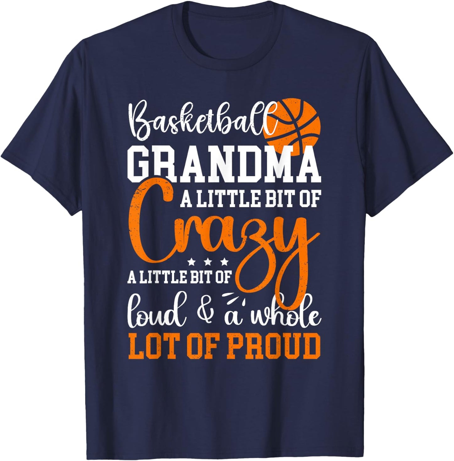 Basketball Grandma Proud Grandmother Of A Basketball Player T-Shirt - T-Shirt | Navy