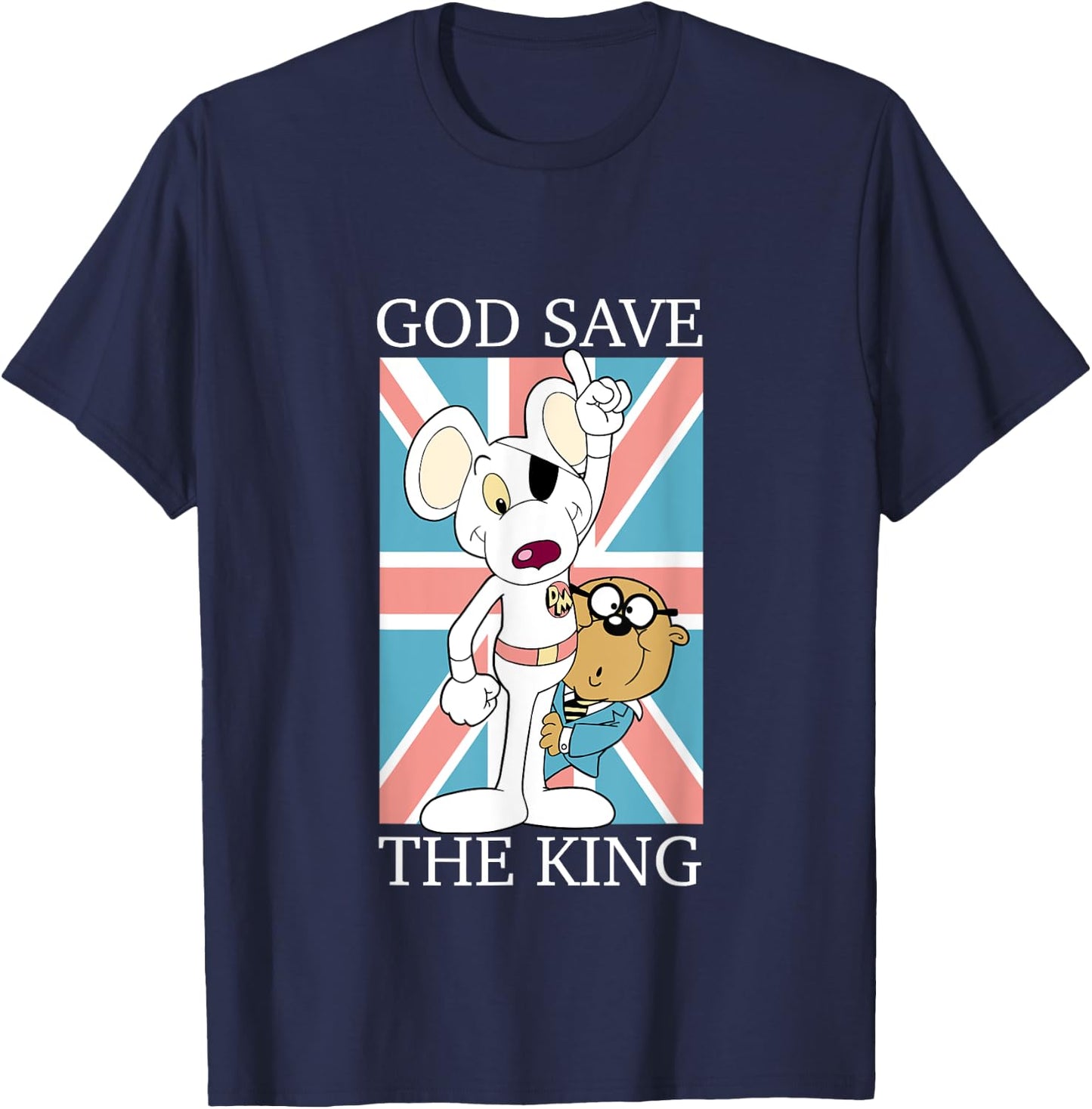 Danger Mouse God Save The King Union Jack T-Shirt - T-Shirt | Navy