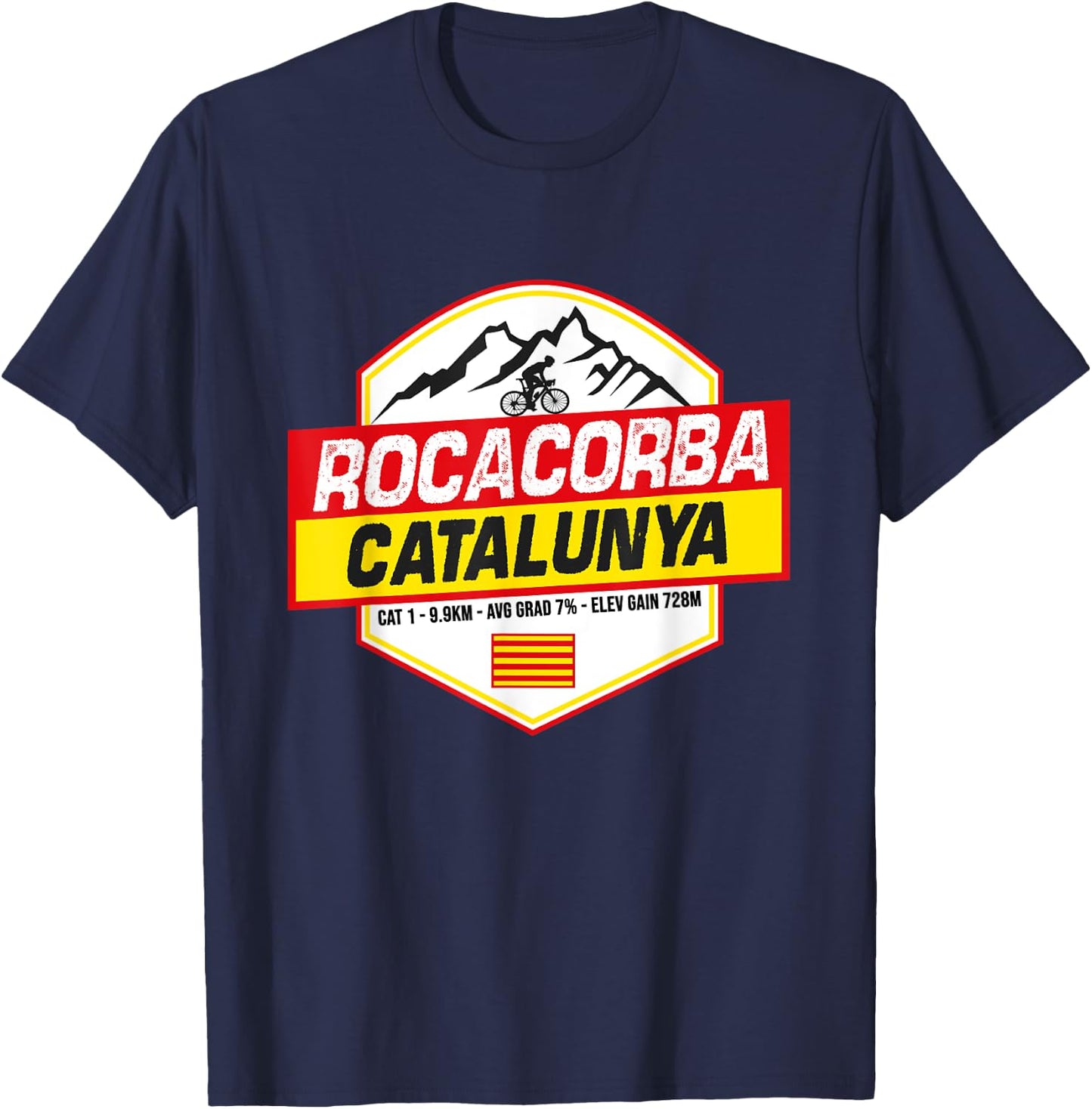 Rocacorba Girona Cyclist Catalonia Spain Cycling Holiday T-Shirt - T-Shirt | Navy