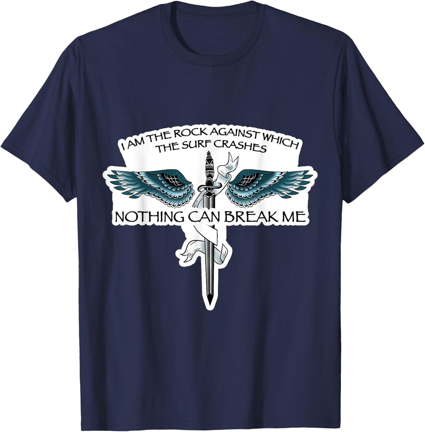 Valkyrie ACOSF Designed Quotes "Nothing-can-break-me" T-Shirt - T-Shirt | Navy