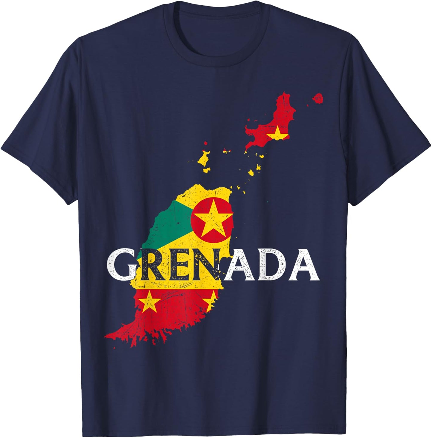 Grenada Country Map Flag Proud Grenadian Patriotic T-Shirt - T-Shirt | Navy
