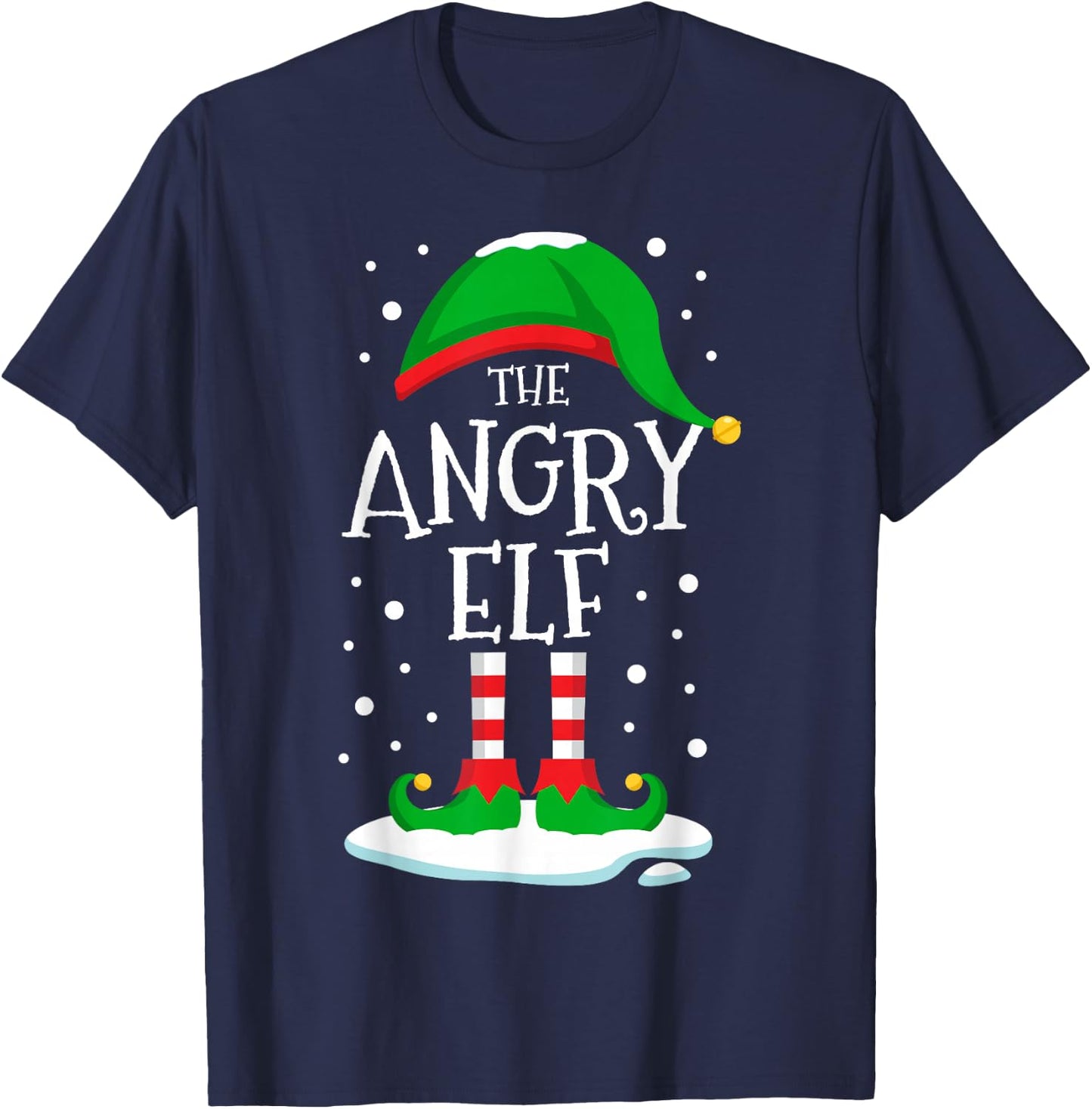 The Angry Elf Christmas Family Matching Xmas Group Funny T-Shirt - T-Shirt | Navy