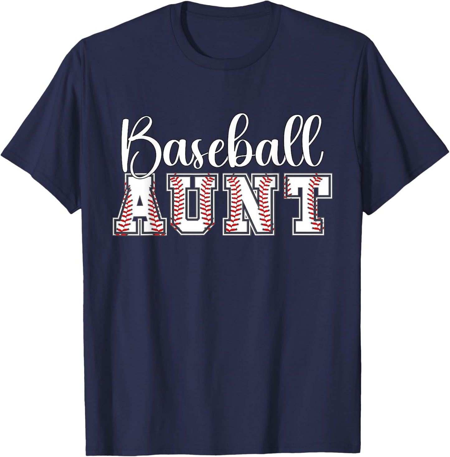 Baseball Aunt Of A Baseball Player Aunt Baseball Auntie T-Shirt - T-Shirt | Navy