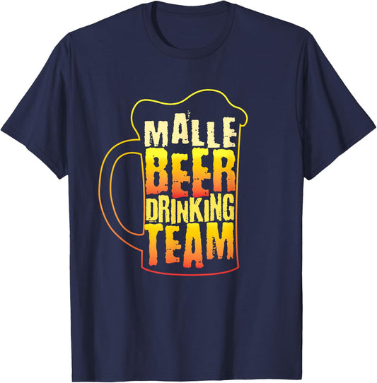 Malle Beer Drinking Team Measure T-Shirt - T-Shirt | Navy