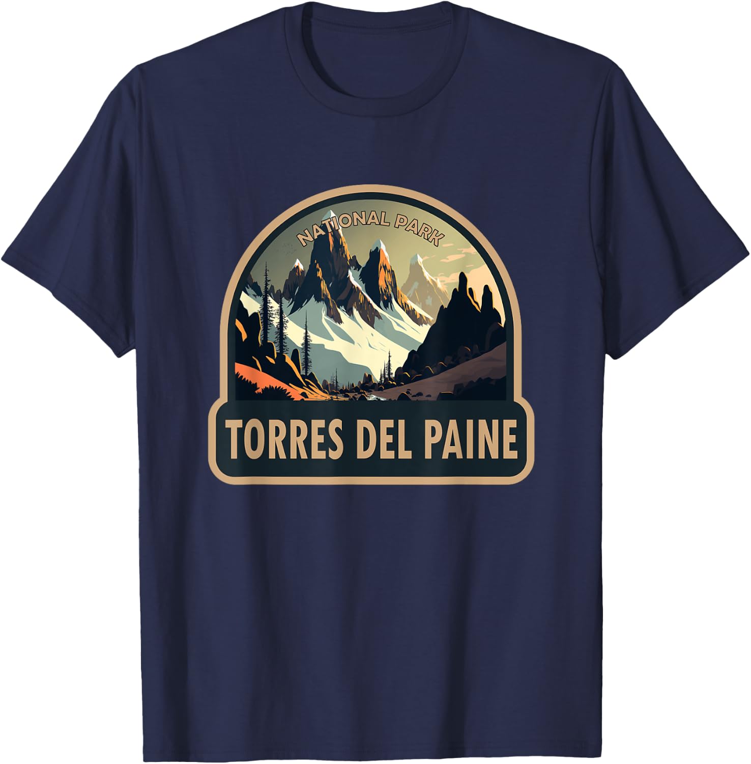 Torres del Paine National Park Chile Vintage T-Shirt - T-Shirt | Navy