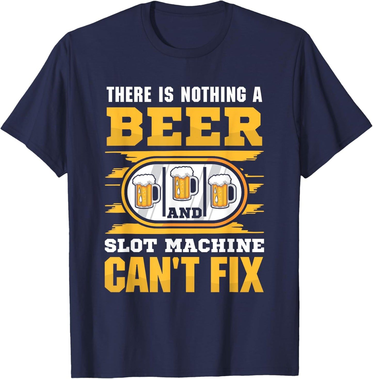Casino Costume - A beer and Slot Machine T-Shirt - T-Shirt | Navy