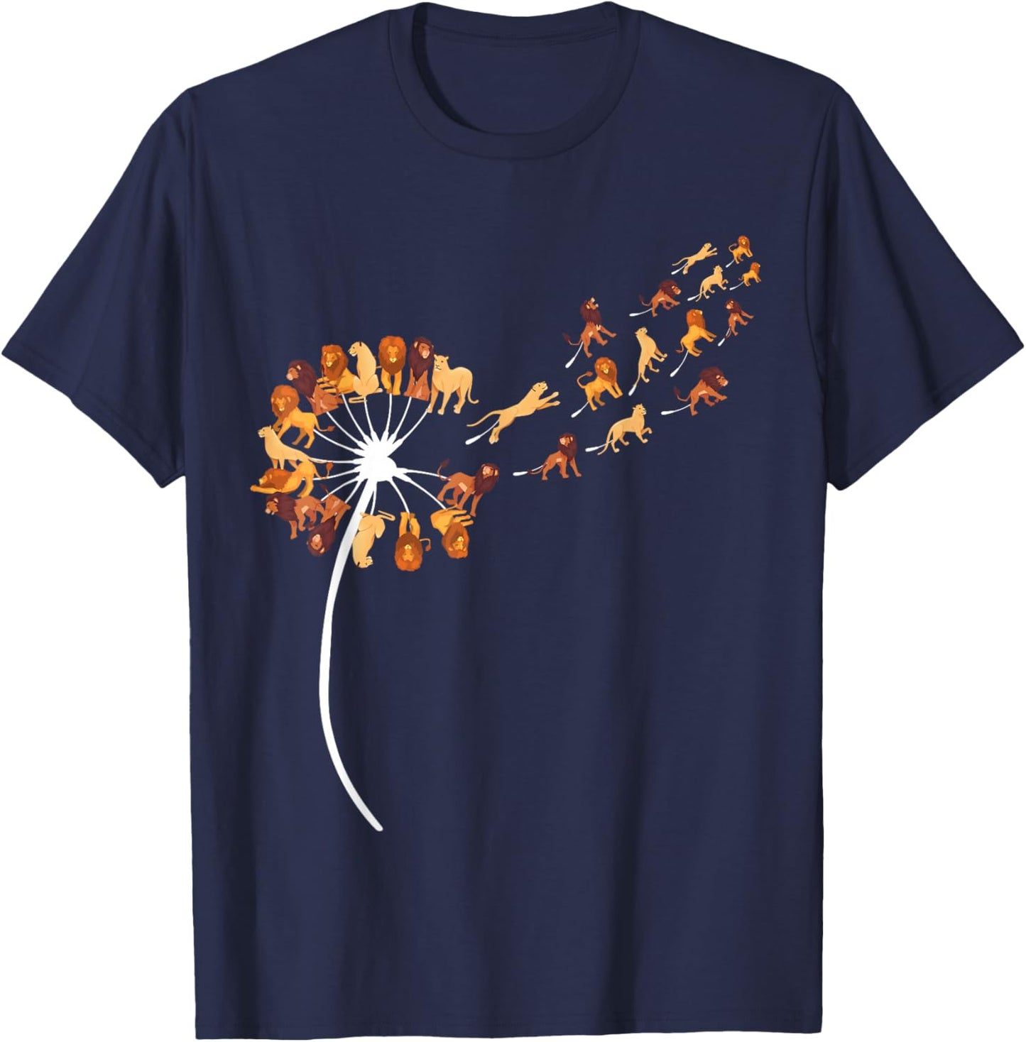 Dandelion Lions Stuff for Lion Lover | Lion T-Shirt - T-Shirt | Navy