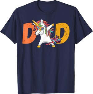 Dadacorn Unicorn Dad Fathers Day Funny T-Shirt - T-Shirt | Navy