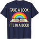 Take A Look Its In A Book Vintage Reading Bookworm Librarian T-Shirt - T-Shirt | Navy