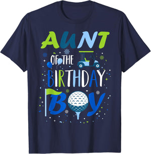 Aunt of The Birthday Boy Hole in One Golf Sport Matching T-Shirt - T-Shirt | Navy