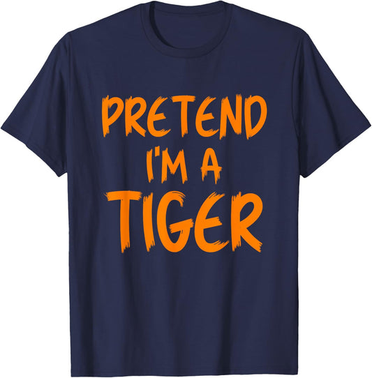 Halloween Pretend I'm A Tiger Costume Funny Lazy Kids Adult T-Shirt - T-Shirt | Navy