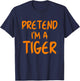 Halloween Pretend I'm A Tiger Costume Funny Lazy Kids Adult T-Shirt - T-Shirt | Navy