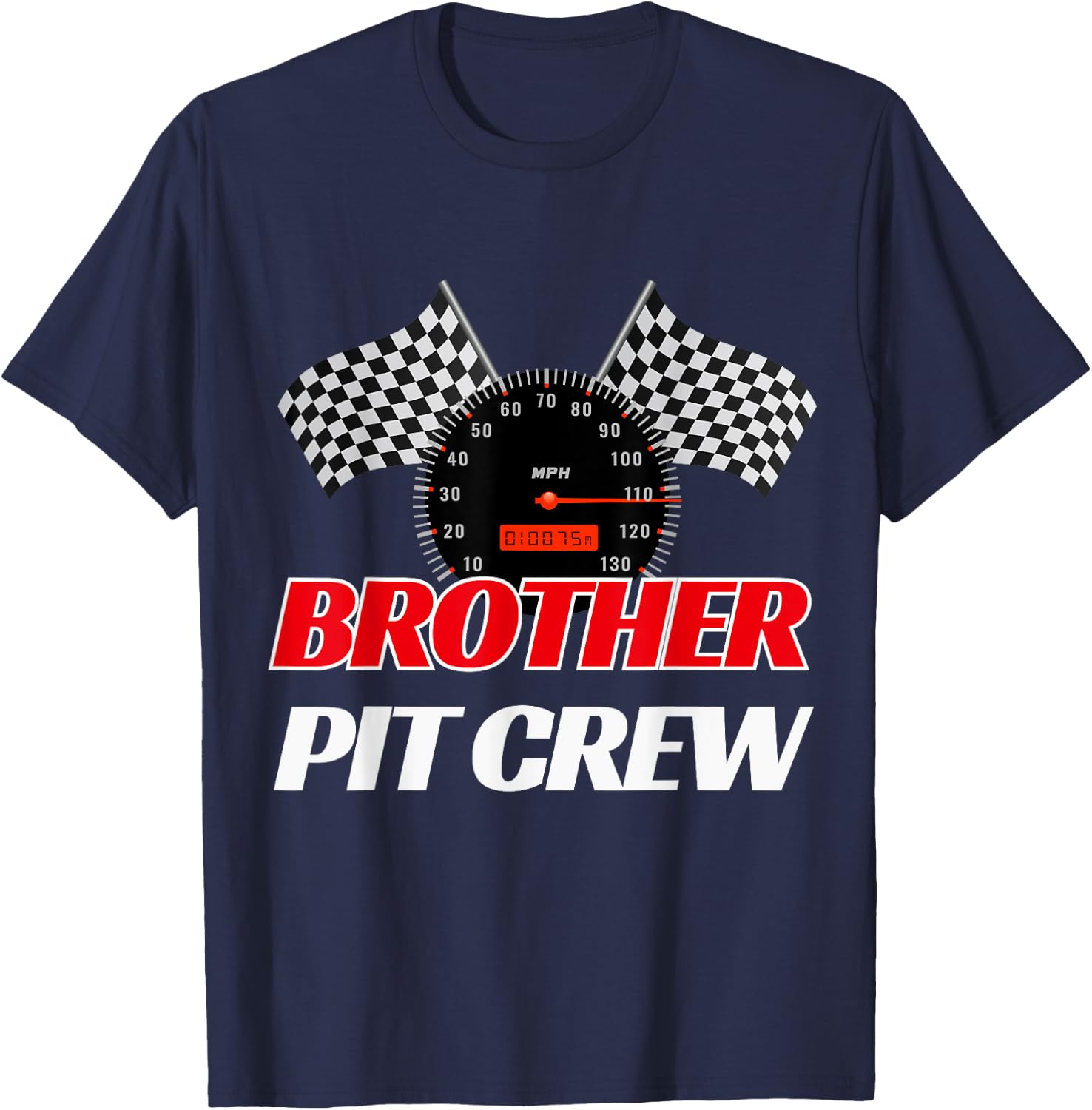 Brother Pit Crew Race Car Birthday Party Racing T-Shirt - T-Shirt | Navy