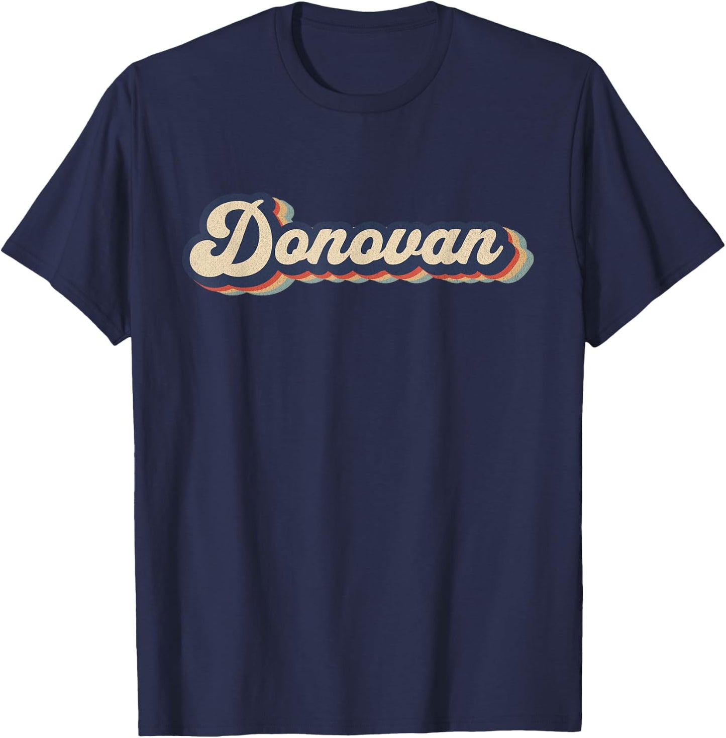 Retro Vintage Donovan Name Personalized T-Shirt - T-Shirt | Navy