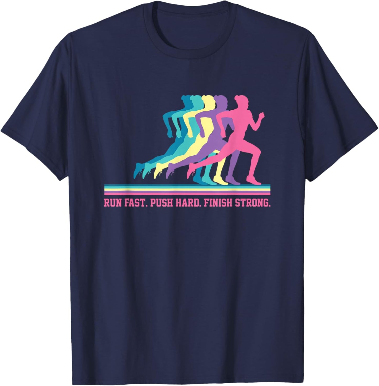 Women's Running Athletics Runner Motivation Training T-Shirt - T-Shirt | Navy