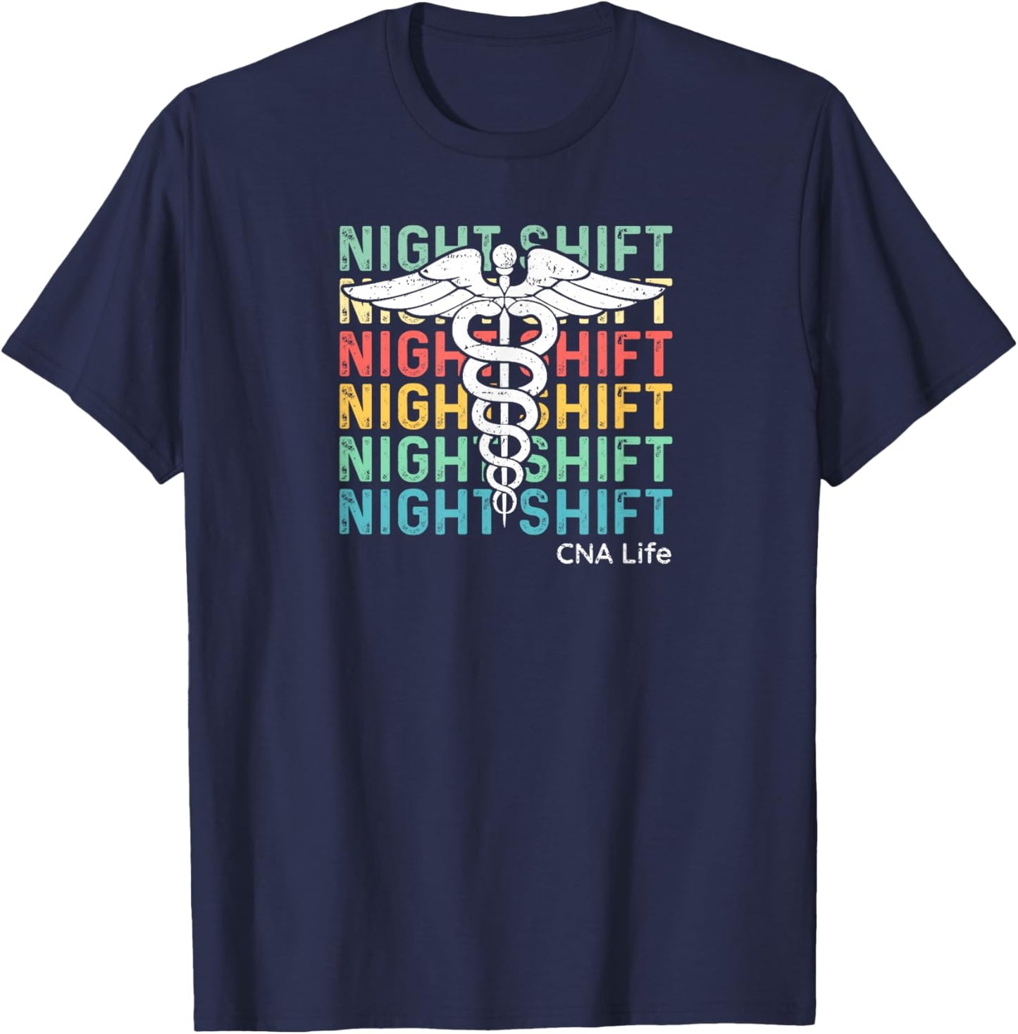 Nurse Medical Night Shift CNA T-Shirt - T-Shirt | Navy