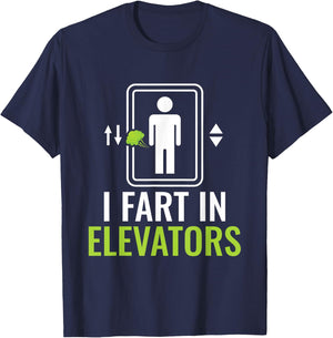I Fart In Elevators - Elevator Mechanic Inspector T-Shirt - T-Shirt | Navy