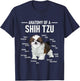 Anatomy Of Shih Tzu - Animal Dog Breeder Canine Lover T-Shirt - T-Shirt | Navy