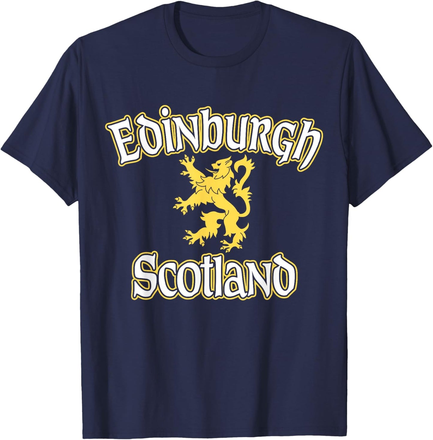 Edinburgh Scotland Rampant Lion T-Shirt - T-Shirt | Navy