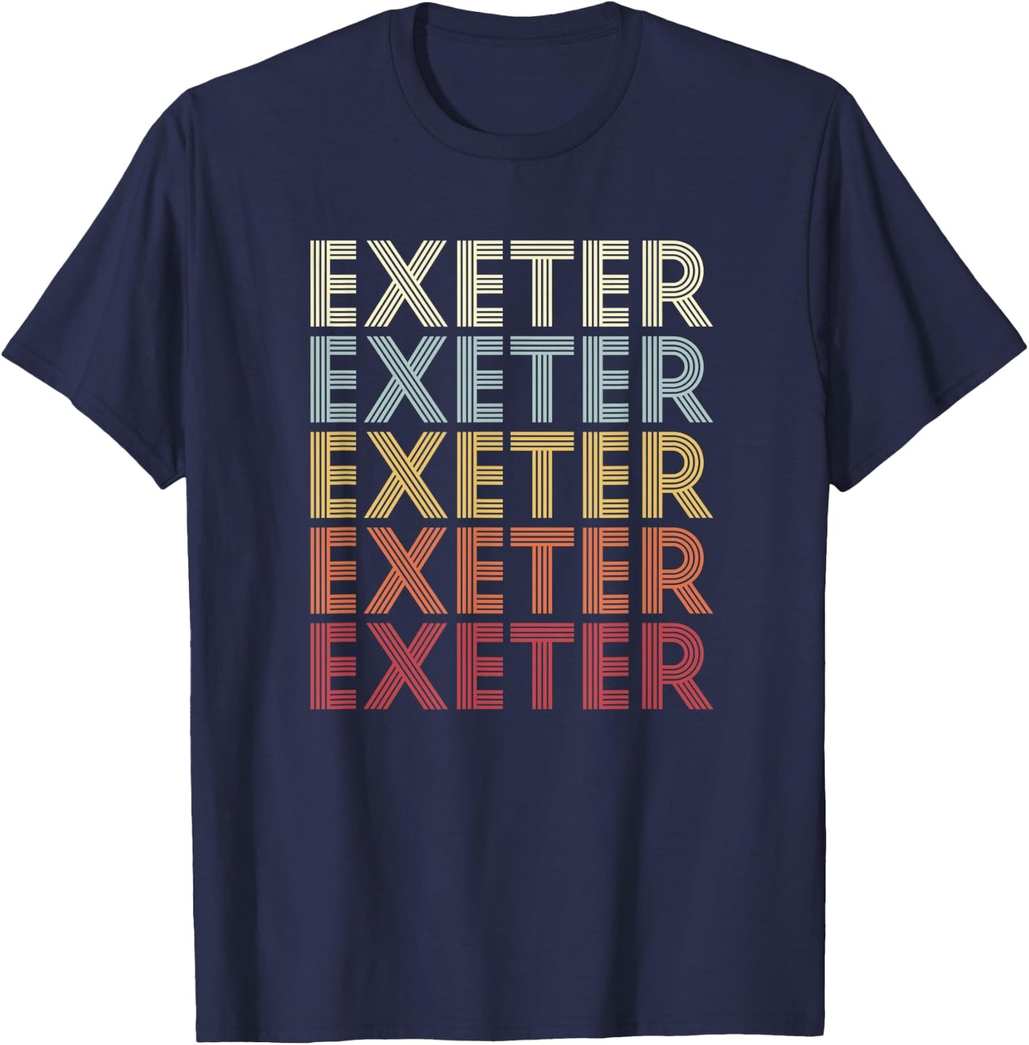 Exeter New Hampshire Exeter NH Retro Vintage Text T-Shirt - T-Shirt | Navy