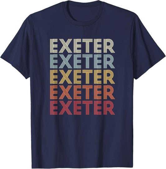 Exeter New Hampshire Exeter NH Retro Vintage Text T-Shirt - T-Shirt | Navy