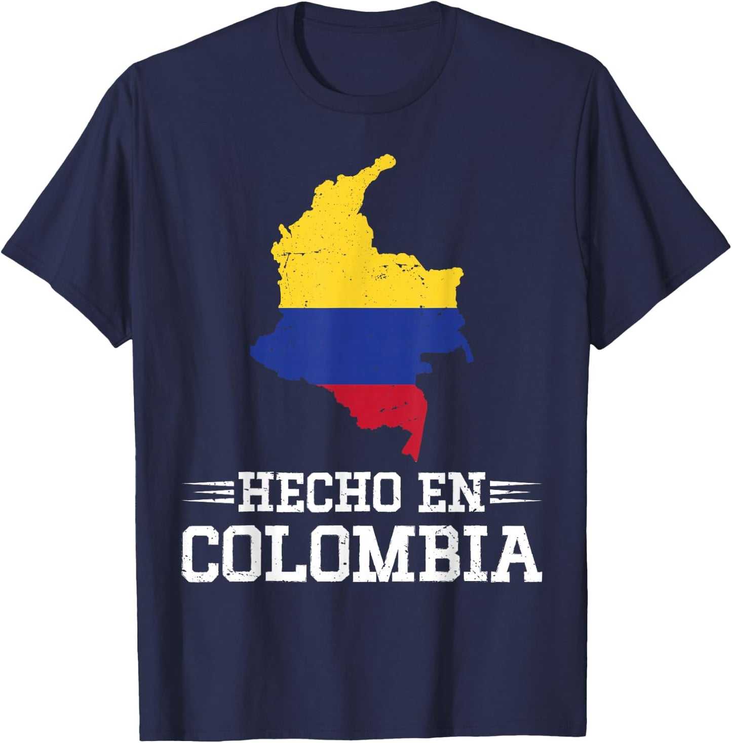 Hecho en Colombia Colombian Heritage Colombian Flag T-Shirt - T-Shirt | Navy