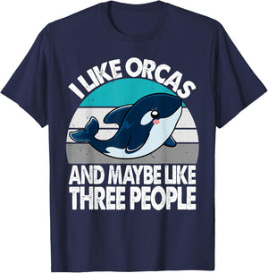 Seaworld Whale orca shirt like orcas and 3 people girl women T-Shirt - T-Shirt | Navy