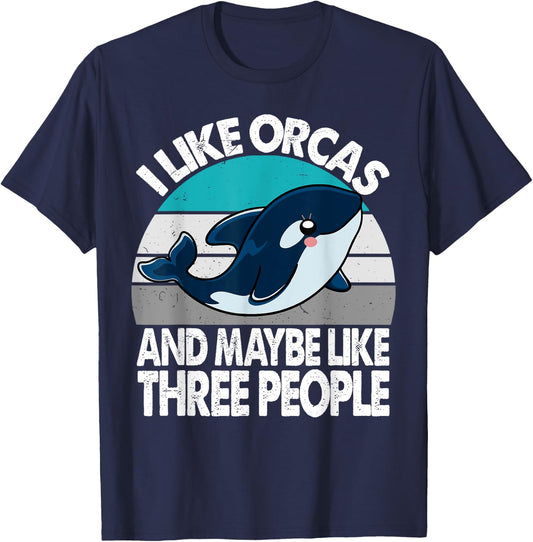 Seaworld Whale orca shirt like orcas and 3 people girl women T-Shirt - T-Shirt | Navy