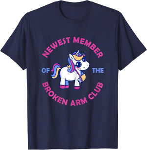 Unicorn Broken Arm Broken Arm Club for Girls T-Shirt - T-Shirt | Navy