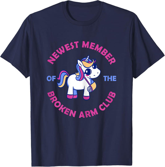 Unicorn Broken Arm Broken Arm Club for Girls T-Shirt - T-Shirt | Navy