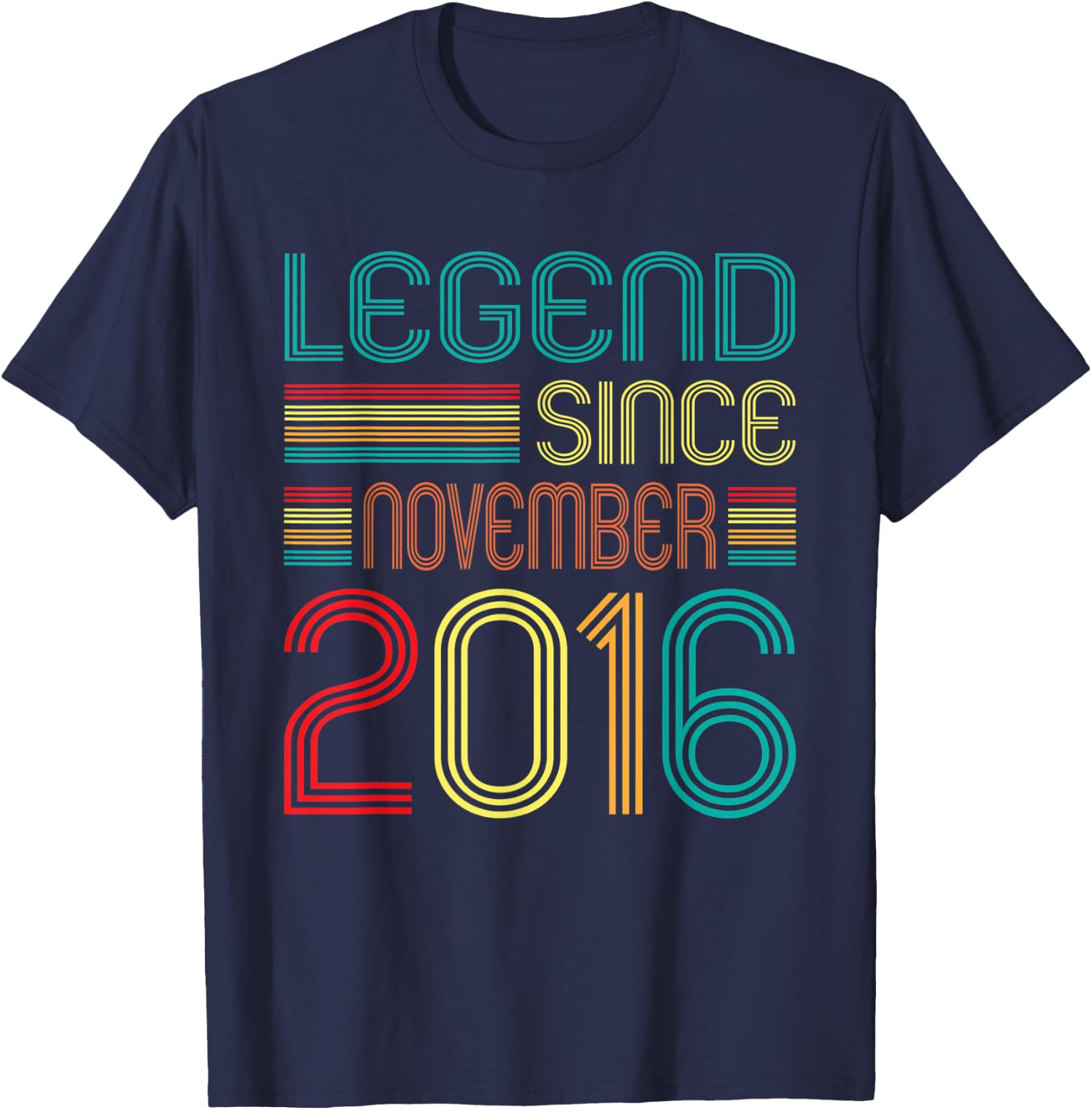 Legend Since November 2016 Retro 6 Years Old 6th Birthday T-Shirt - T-Shirt | Navy