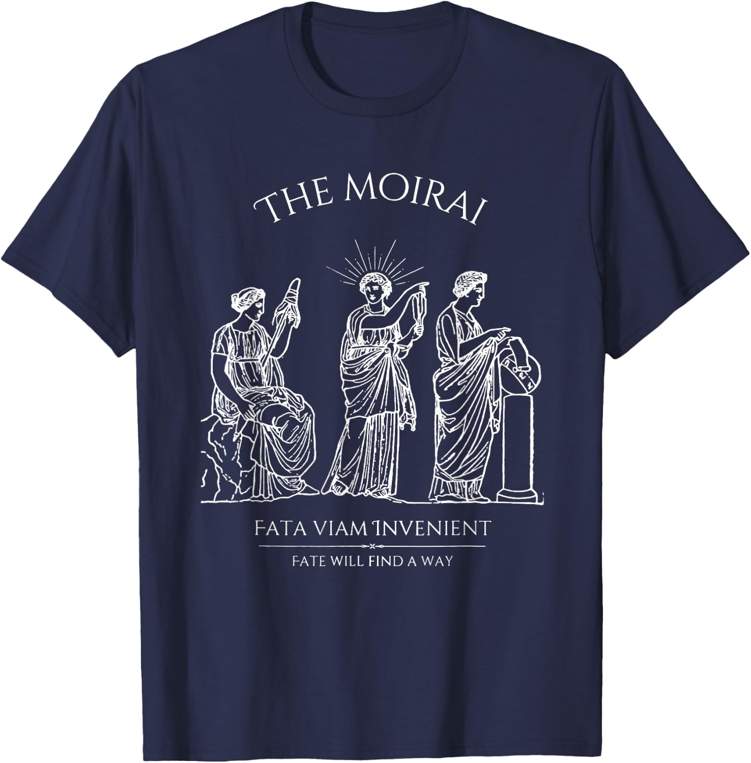 The Fates | Greek Mythology | Dark Academia | The Moirai T-Shirt - T-Shirt | Navy